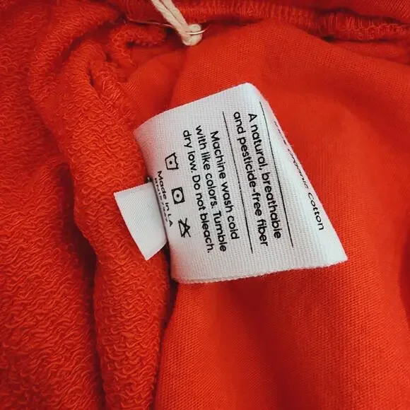 NWT Mate The Label Organic Cotton Classic Terry Jogger Cherry Red Pant